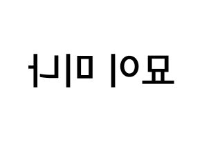 KPOP idol Twice  미나 (Myoi Mina, Mina) Printable Hangul name Fansign Fanboard resources for concert Reversed