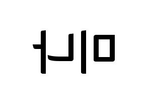 KPOP idol Twice  미나 (Myoi Mina, Mina) Printable Hangul name fan sign, fanboard resources for concert Reversed