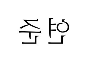KPOP idol TXT  연준 (Choi Yeon-jun, Yeonjun) Printable Hangul name fan sign & fan board resources Reversed