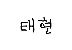 KPOP idol TXT  태현 (Kang Tae-hyun, Taehyun) Printable Hangul name fan sign, fanboard resources for light sticks Normal
