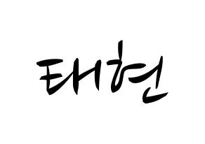 KPOP idol TXT  태현 (Kang Tae-hyun, Taehyun) Printable Hangul name fan sign, fanboard resources for concert Normal