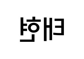 KPOP idol TXT  태현 (Kang Tae-hyun, Taehyun) Printable Hangul name Fansign Fanboard resources for concert Reversed