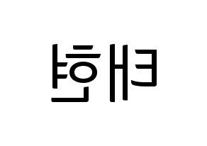 KPOP idol TXT  태현 (Kang Tae-hyun, Taehyun) Printable Hangul name fan sign, fanboard resources for light sticks Reversed