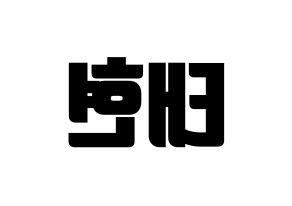 KPOP idol TXT  태현 (Kang Tae-hyun, Taehyun) Printable Hangul name fan sign, fanboard resources for light sticks Reversed