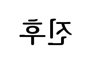 KPOP idol UP10TION  진후 (Kim Jin-wook, Jinhoo) Printable Hangul name fan sign, fanboard resources for LED Reversed