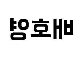 KPOP idol VERIVERY  호영 (Bae Ho-young, Hoyoung) Printable Hangul name fan sign, fanboard resources for concert Reversed