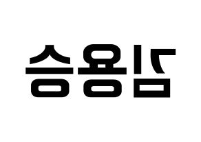 KPOP idol VERIVERY  용승 (Kim Yong-seung, Yongseung) Printable Hangul name fan sign, fanboard resources for concert Reversed