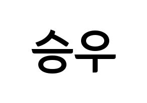 KPOP idol VICTON  한승우 (Han Seung-woo, Han Seung-woo) Printable Hangul name fan sign, fanboard resources for concert Normal