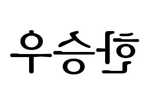 KPOP idol VICTON  한승우 (Han Seung-woo, Han Seung-woo) Printable Hangul name fan sign, fanboard resources for LED Reversed