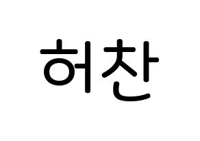 KPOP idol VICTON  허찬 (Heo Chan, Heo Chan) Printable Hangul name Fansign Fanboard resources for concert Normal