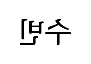 KPOP idol VICTON  정수빈 (Jung Su-bin, Jung Su-bin) Printable Hangul name fan sign, fanboard resources for LED Reversed