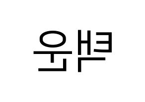 KPOP idol VIXX  레오 (Jung Taek-woon, LEO) Printable Hangul name fan sign, fanboard resources for LED Reversed