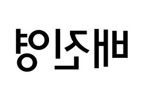 KPOP idol Wanna One  배진영 (Bae Jin-young, Bae Jin-young) Printable Hangul name Fansign Fanboard resources for concert Reversed