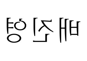 KPOP idol Wanna One  배진영 (Bae Jin-young, Bae Jin-young) Printable Hangul name fan sign & fan board resources Reversed