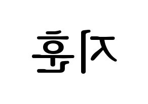 KPOP idol Wanna One  박지훈 (Park Ji-hoon, Park Ji-hoon) Printable Hangul name fan sign, fanboard resources for LED Reversed