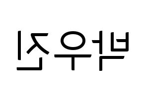 KPOP idol Wanna One  박우진 (Park Woo-jin, Park Woo-jin) Printable Hangul name fan sign, fanboard resources for light sticks Reversed