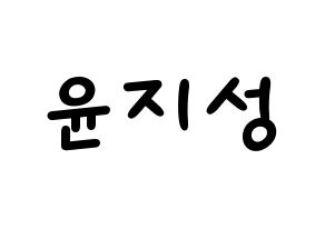 KPOP idol Wanna One  윤지성 (Yoon Ji-sung, Yoon Ji-sung) Printable Hangul name fan sign, fanboard resources for light sticks Normal