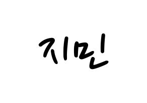 KPOP idol Weeekly  먼데이 (Kim Ji-min, Monday) Printable Hangul name fan sign, fanboard resources for LED Normal