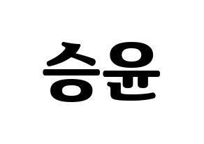 KPOP idol WINNER  강승윤 (Kang Seung-yoon, Seungyoon) Printable Hangul name fan sign, fanboard resources for light sticks Normal