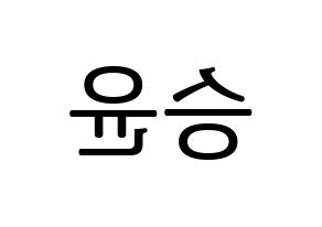 KPOP idol WINNER  강승윤 (Kang Seung-yoon, Seungyoon) Printable Hangul name fan sign, fanboard resources for LED Reversed