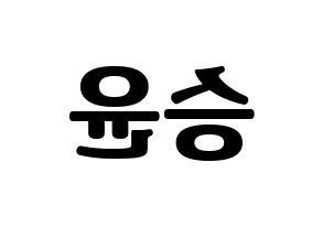 KPOP idol WINNER  강승윤 (Kang Seung-yoon, Seungyoon) Printable Hangul name fan sign, fanboard resources for light sticks Reversed