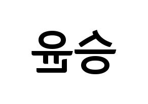 KPOP idol WINNER  강승윤 (Kang Seung-yoon, Seungyoon) Printable Hangul name fan sign, fanboard resources for concert Reversed