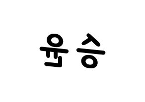 KPOP idol WINNER  강승윤 (Kang Seung-yoon, Seungyoon) Printable Hangul name fan sign, fanboard resources for light sticks Reversed