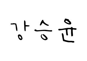 KPOP idol WINNER  강승윤 (Kang Seung-yoon, Seungyoon) Printable Hangul name fan sign, fanboard resources for LED Normal