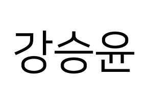 KPOP idol WINNER  강승윤 (Kang Seung-yoon, Seungyoon) Printable Hangul name fan sign, fanboard resources for LED Normal