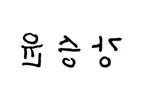 KPOP idol WINNER  강승윤 (Kang Seung-yoon, Seungyoon) Printable Hangul name fan sign, fanboard resources for concert Reversed