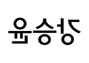 KPOP idol WINNER  강승윤 (Kang Seung-yoon, Seungyoon) Printable Hangul name Fansign Fanboard resources for concert Reversed