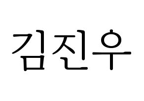 KPOP idol WINNER  김진우 (Kim Jin-woo, Jinwoo) Printable Hangul name fan sign & fan board resources Normal