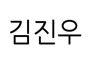 KPOP idol WINNER  김진우 (Kim Jin-woo, Jinwoo) Printable Hangul name fan sign, fanboard resources for light sticks Normal