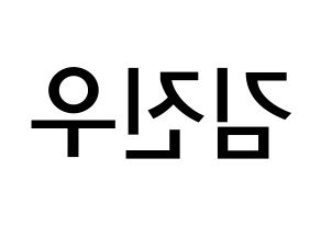 KPOP idol WINNER  김진우 (Kim Jin-woo, Jinwoo) Printable Hangul name Fansign Fanboard resources for concert Reversed