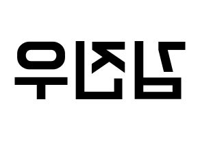 KPOP idol WINNER  김진우 (Kim Jin-woo, Jinwoo) Printable Hangul name fan sign, fanboard resources for light sticks Reversed