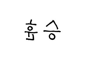KPOP idol WINNER  이승훈 (Lee Seung-hoon, Seunghoon) Printable Hangul name fan sign, fanboard resources for light sticks Reversed