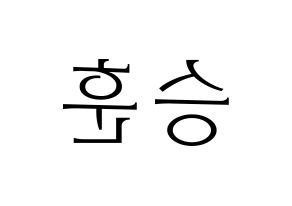 KPOP idol WINNER  이승훈 (Lee Seung-hoon, Seunghoon) Printable Hangul name fan sign & fan board resources Reversed