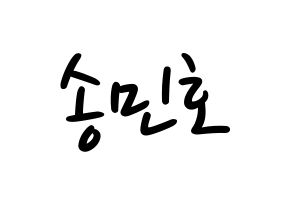 KPOP idol WINNER  송민호 (Song Min-ho, Mino) Printable Hangul name fan sign, fanboard resources for LED Normal