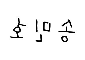 KPOP idol WINNER  송민호 (Song Min-ho, Mino) Printable Hangul name fan sign, fanboard resources for concert Reversed