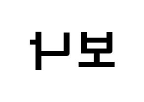 KPOP idol WJSN  보나 (Kim Ji-yeon, Bona) Printable Hangul name fan sign & fan board resources Reversed
