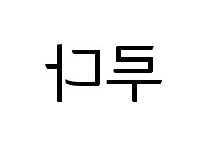 KPOP idol WJSN  루다 (Lee Lu-da, Luda) Printable Hangul name fan sign, fanboard resources for light sticks Reversed