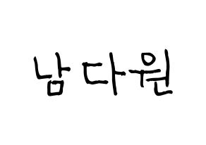 KPOP idol WJSN  다원 (Nam Da-won, Dawon) Printable Hangul name fan sign, fanboard resources for light sticks Normal