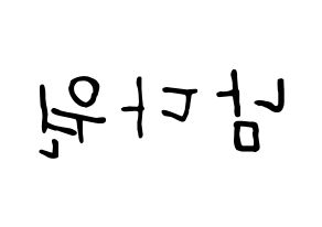 KPOP idol WJSN  다원 (Nam Da-won, Dawon) Printable Hangul name fan sign, fanboard resources for concert Reversed