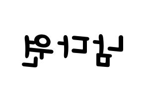 KPOP idol WJSN  다원 (Nam Da-won, Dawon) Printable Hangul name fan sign, fanboard resources for light sticks Reversed