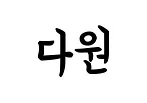 KPOP idol WJSN  다원 (Nam Da-won, Dawon) Printable Hangul name fan sign, fanboard resources for concert Normal