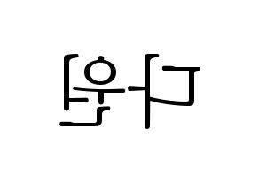 KPOP idol WJSN  다원 (Nam Da-won, Dawon) Printable Hangul name fan sign & fan board resources Reversed
