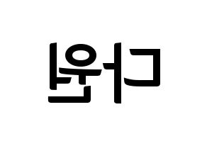 KPOP idol WJSN  다원 (Nam Da-won, Dawon) Printable Hangul name fan sign, fanboard resources for concert Reversed