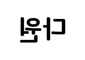 KPOP idol WJSN  다원 (Nam Da-won, Dawon) Printable Hangul name fan sign, fanboard resources for concert Reversed