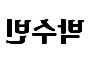KPOP idol WJSN  수빈 (Park Soo-bin, Soobin) Printable Hangul name fan sign, fanboard resources for light sticks Reversed