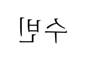 KPOP idol WJSN  수빈 (Park Soo-bin, Soobin) Printable Hangul name fan sign & fan board resources Reversed